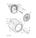 DRUM Diagram and Parts List for DPSF505EW2AA  General Electric Dryer
