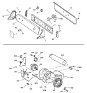 BACKSPLASH, BLOWER & DRIVE ASSEMBLY Diagram and Parts List for NBXR453GV1AA  Hotpoint Dryer