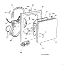FRONT PANEL & DOOR Diagram and Parts List for NJSR453EW1AA  Hotpoint Dryer