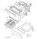 DOOR & DRAWER PARTS Diagram and Parts List for JGBP28WEA1WW  General Electric Range