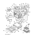 BODY & DRAWER PARTS Diagram and Parts List for JBP65AC1AA  General Electric Range