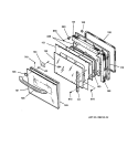 DOOR Diagram and Parts List for JMP31WC1WW  General Electric Range