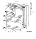 FRESH FOOD DOOR Diagram and Parts List for TBX21IABRRCC  General Electric Refrigerator