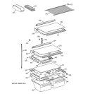 SHELVES & DRAWERS Diagram and Parts List for CTG24GADARWW  Hotpoint Refrigerator