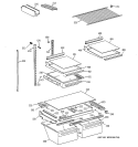 SHELVES & DRAWERS Diagram and Parts List for CTG25GADARWW  Hotpoint Refrigerator