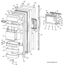 FRESH FOOD DOOR Diagram and Parts List for TPS24PBBJBS  General Electric Refrigerator