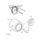 DRUM Diagram and Parts List for DSKS433EA0WW  General Electric Dryer
