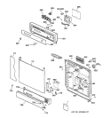 ESCUTCHEON & DOOR ASSEMBLY Diagram and Parts List for GSD3230ZZ4WW  General Electric Dishwasher