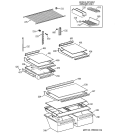 SHELF PARTS Diagram and Parts List for TBG18IADARAA  General Electric Refrigerator