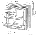 FRESH FOOD DOOR Diagram and Parts List for TBG18JADARAA  General Electric Refrigerator