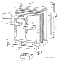 FRESH FOOD DOOR Diagram and Parts List for TBX19PABRRCC  General Electric Refrigerator