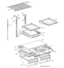 SHELF PARTS Diagram and Parts List for TBX18CIBRRCC  General Electric Refrigerator