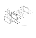 MICROWAVE DOOR Diagram and Parts List for JKP69BW2BB  General Electric Microwave Oven Combo