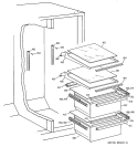FRESH FOOD SHELVES Diagram and Parts List for TFX25NRDAWW  General Electric Refrigerator