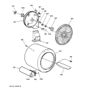 DRUM Diagram and Parts List for DBB3300GA0AA  General Electric Dryer