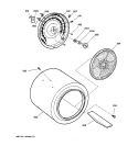 DRUM Diagram and Parts List for DS4500EA0WW  General Electric Dryer