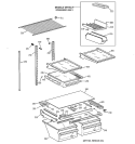 SHELF PARTS Diagram and Parts List for TBX21AABRRBB  General Electric Refrigerator