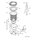TUB, BASKET & AGITATOR Diagram and Parts List for WLSE4210A0WW  General Electric Washer