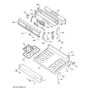 CONTROL PANEL & COOKTOP Diagram and Parts List for JGBP25BEC1WH  General Electric Range