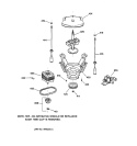 SUSPENSION, PUMP & DRIVE COMPONENTS Diagram and Parts List for WPSE7002A0AA  General Electric Washer