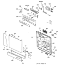 ESCUTCHEON & DOOR ASSEMBLY Diagram and Parts List for GSDL122F00BB  General Electric Dishwasher