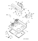 CONTROL PANEL & COOKTOP Diagram and Parts List for JBS23BC1AD  General Electric Range