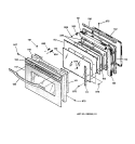 DOOR Diagram and Parts List for JT950SA3SS  General Electric Wall Oven