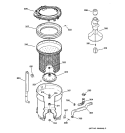 TUB, BASKET & AGITATOR Diagram and Parts List for WCSE3100A1WW  General Electric Washer