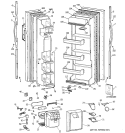 DOORS Diagram and Parts List for MSK22ZRDAAA  General Electric Refrigerator