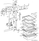 FRESH FOOD SECTION Diagram and Parts List for TFK22KADAAA  General Electric Refrigerator