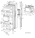 FRESH FOOD DOOR Diagram and Parts List for MSK28DHDAAA  General Electric Refrigerator