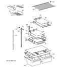 SHELF PARTS Diagram and Parts List for TBT18JABTRWW  General Electric Refrigerator