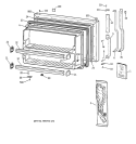 FREEZER DOOR Diagram and Parts List for MTG18GABURWW  General Electric Refrigerator