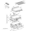 SHELVES Diagram and Parts List for MTG18GABURWW  General Electric Refrigerator