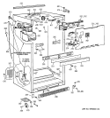 CABINET Diagram and Parts List for MTI18GIBURWW  General Electric Refrigerator