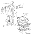 FRESH FOOD SECTION Diagram and Parts List for MSK25ZADAAA  General Electric Refrigerator