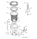 TUB, BASKET & AGITATOR Diagram and Parts List for VLXR1020A1WO  Hotpoint Washer