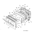 DOOR Diagram and Parts List for JCKP18BA3BB  General Electric Wall Oven