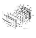 OVEN DOOR Diagram and Parts List for JTP85WA3WW  General Electric Microwave Oven Combo