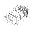 DOOR Diagram and Parts List for ZEK737BA3BB  General Electric Wall Oven