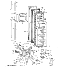 FREEZER DOOR Diagram and Parts List for TFCW27RRAWH  General Electric Refrigerator