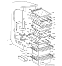 SHELVES & DRAWERS Diagram and Parts List for TFEA27FPAAD  General Electric Refrigerator