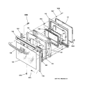 DOOR Diagram and Parts List for JB940BB4BB  General Electric Range