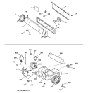 BACKSPLASH, BLOWER & DRIVE ASSEMBLY Diagram and Parts List for DBXR453GV2WW  General Electric Dryer