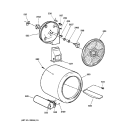 DRUM Diagram and Parts List for DBXR453GV2WW  General Electric Dryer