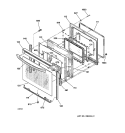 DOOR Diagram and Parts List for JBP78AB4AA  General Electric Range