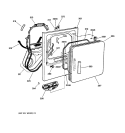 FRONT PANEL & DOOR Diagram and Parts List for DNSR473GW2WW  General Electric Dryer