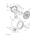 DRUM Diagram and Parts List for DCSR483GA1WW  General Electric Dryer