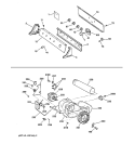 BACKSPLASH, BLOWER & MOTOR Diagram and Parts List for DNSR473EW2WW  General Electric Dryer