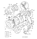 TUB & MOTOR Diagram and Parts List for WSXH208A0WW  General Electric Washer